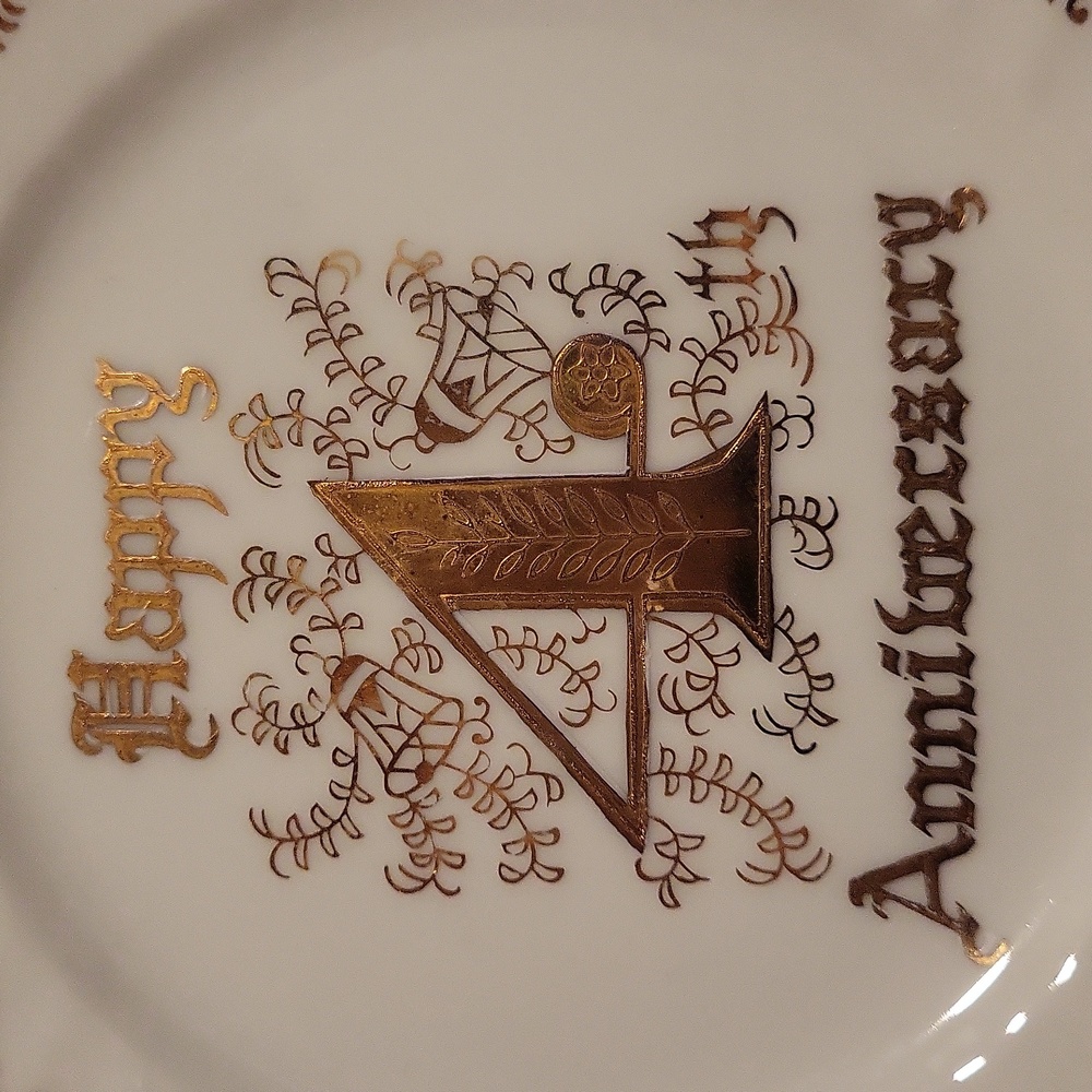Gold 4th Anniversary plate